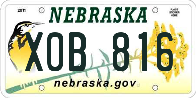NE license plate XOB816