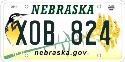 NE license plate XOB824