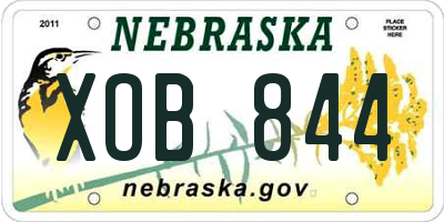 NE license plate XOB844