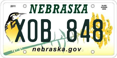 NE license plate XOB848