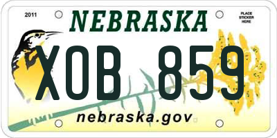 NE license plate XOB859