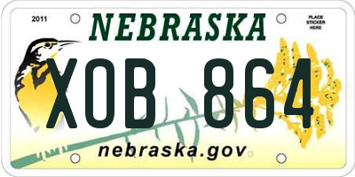 NE license plate XOB864