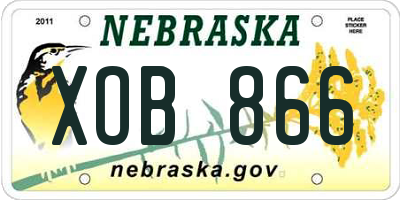 NE license plate XOB866