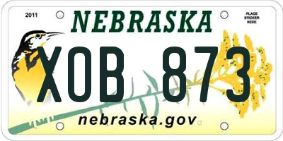 NE license plate XOB873