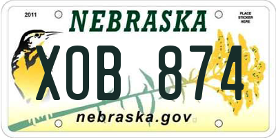 NE license plate XOB874