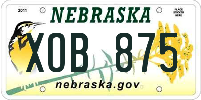 NE license plate XOB875