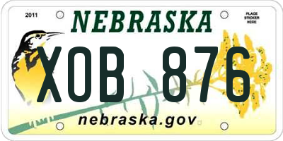 NE license plate XOB876