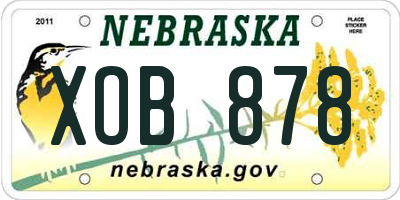 NE license plate XOB878