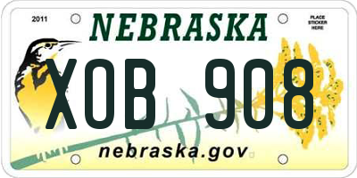 NE license plate XOB908