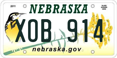 NE license plate XOB914