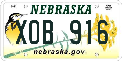 NE license plate XOB916