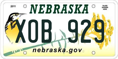 NE license plate XOB929