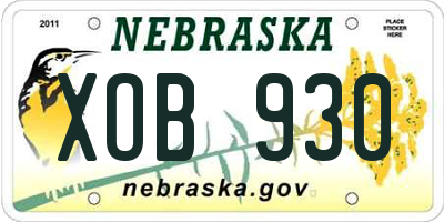 NE license plate XOB930