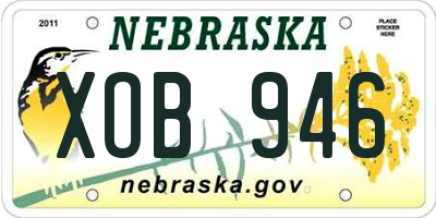 NE license plate XOB946