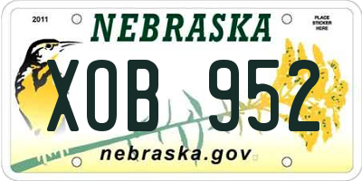NE license plate XOB952
