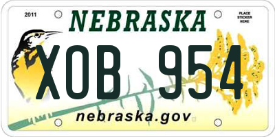 NE license plate XOB954