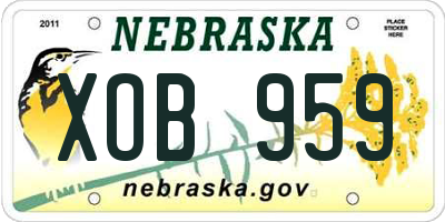 NE license plate XOB959