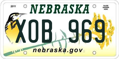 NE license plate XOB969
