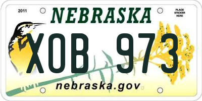 NE license plate XOB973