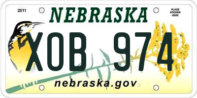 NE license plate XOB974