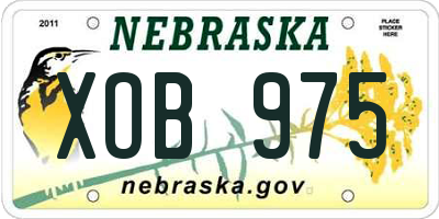 NE license plate XOB975