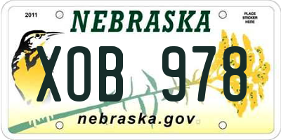 NE license plate XOB978