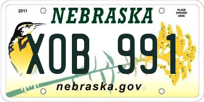 NE license plate XOB991