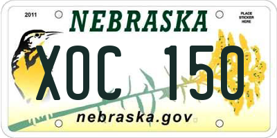 NE license plate XOC150