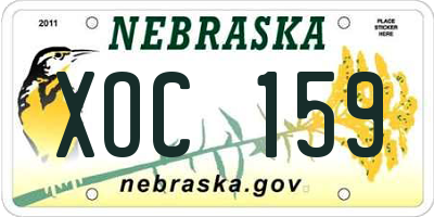 NE license plate XOC159