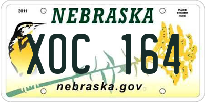 NE license plate XOC164