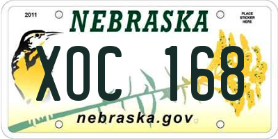 NE license plate XOC168