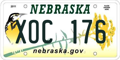 NE license plate XOC176