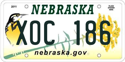 NE license plate XOC186