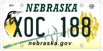 NE license plate XOC188