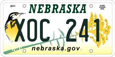 NE license plate XOC241