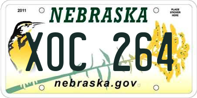 NE license plate XOC264