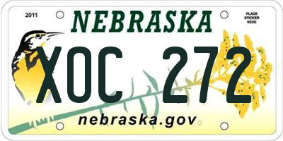 NE license plate XOC272
