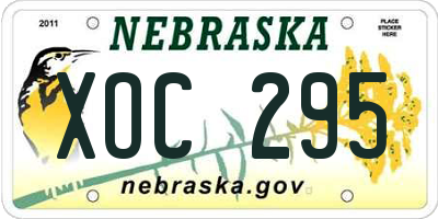 NE license plate XOC295