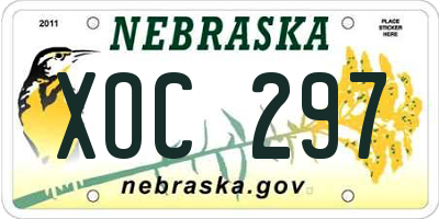 NE license plate XOC297