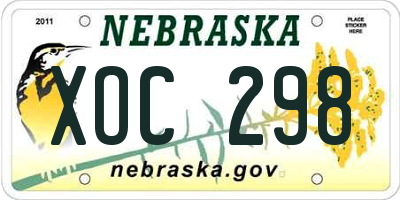 NE license plate XOC298
