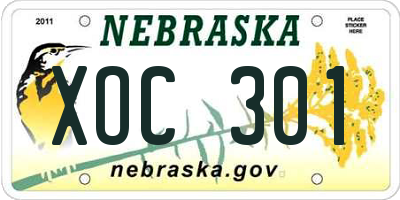NE license plate XOC301