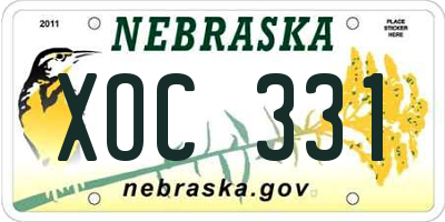 NE license plate XOC331