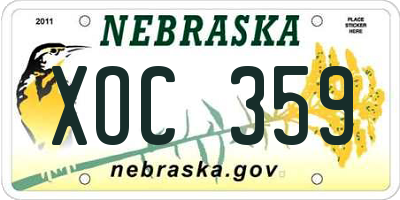 NE license plate XOC359