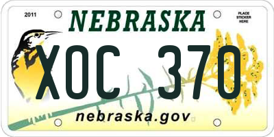 NE license plate XOC370