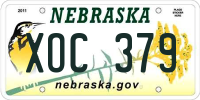 NE license plate XOC379