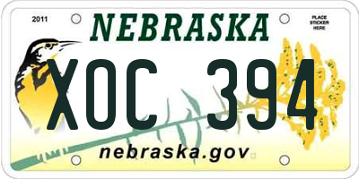 NE license plate XOC394