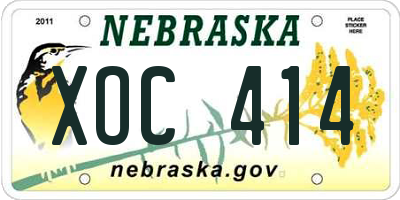 NE license plate XOC414