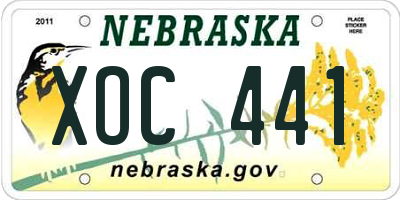 NE license plate XOC441