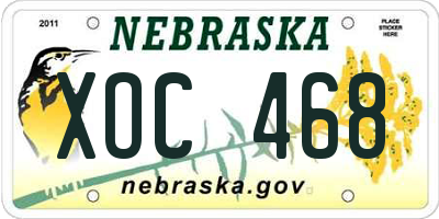 NE license plate XOC468