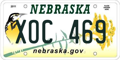 NE license plate XOC469